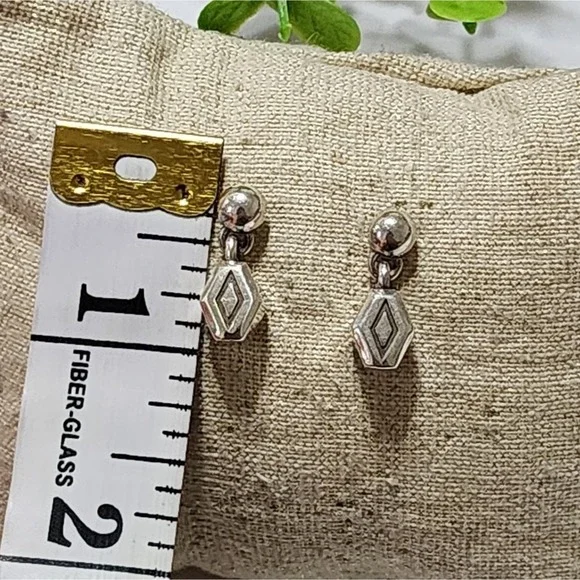 COPY - Brighton silver tone triangle drop post earrings - Picture 3 of 3